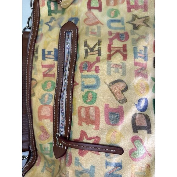 VTG Dooney & Bourke Colorful Alphabet Print Women's Bag (yellowed PVC) - Picture 5 of 13